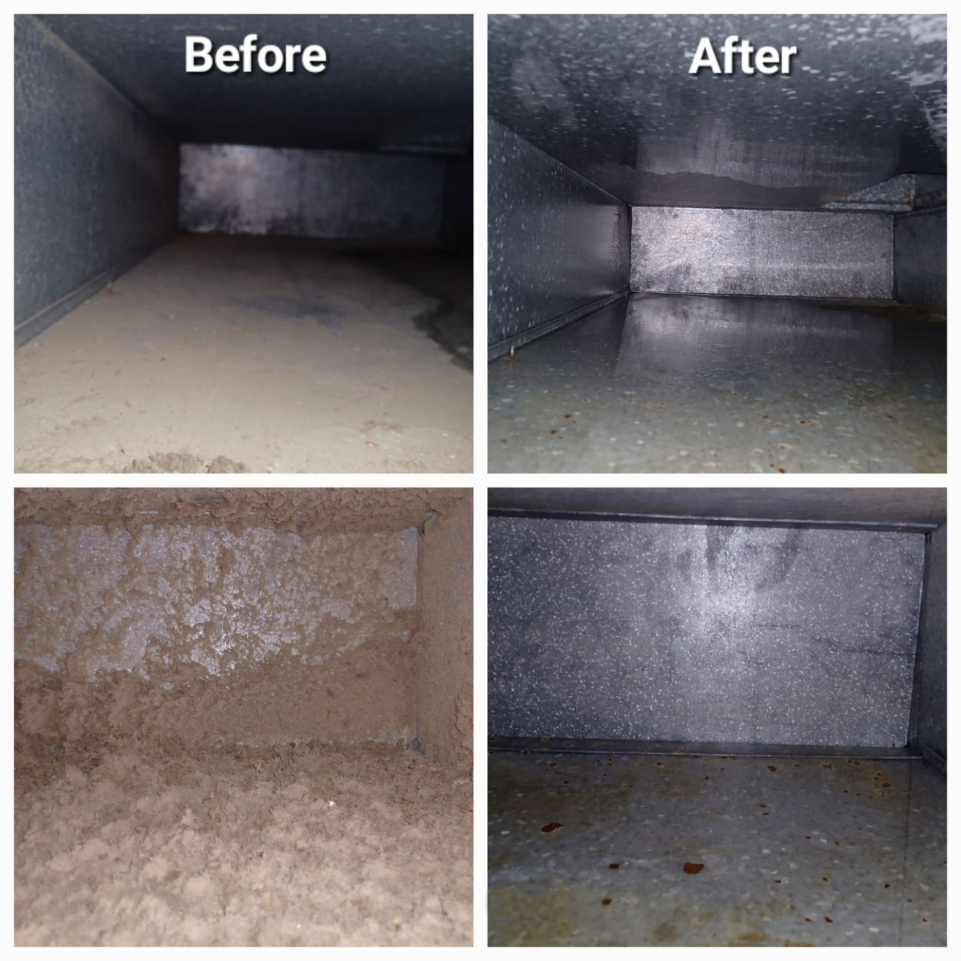 A before and after photo of an air vent