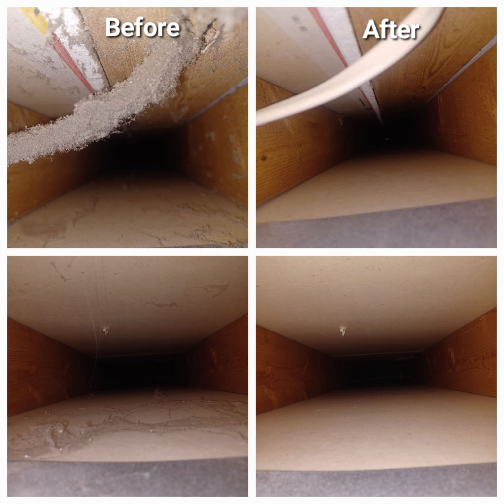 Before and after duct cleaning