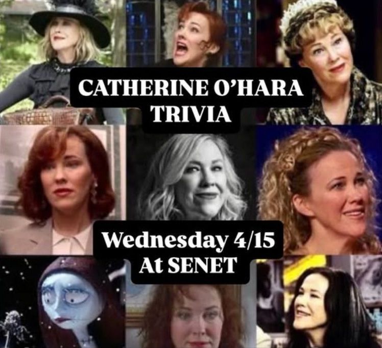 Collage of Catherine O'Hara's movie characters promoting 