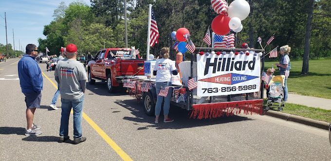 Hilliard Heating & Cooling parade with balloons