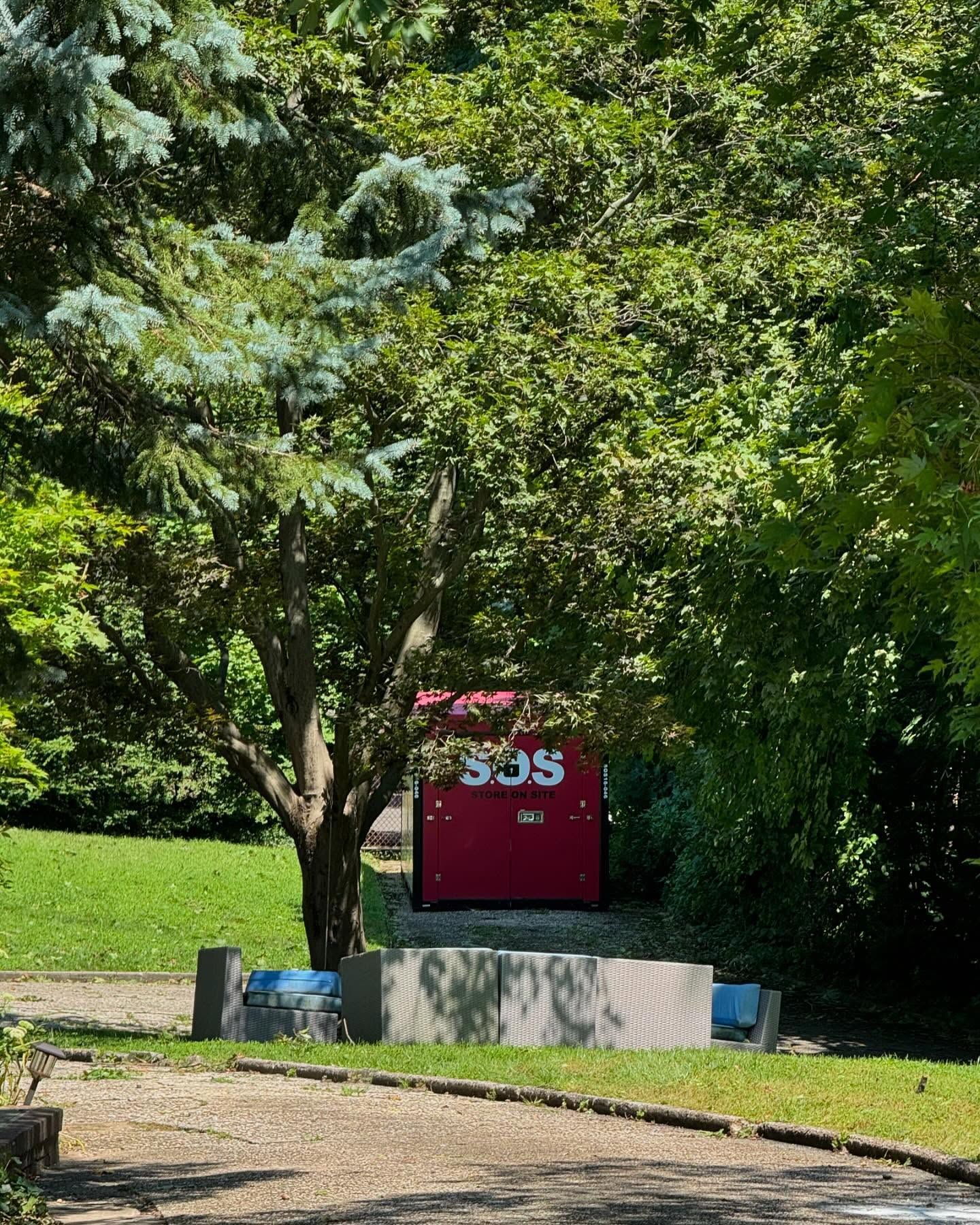 Red electrical box marked 