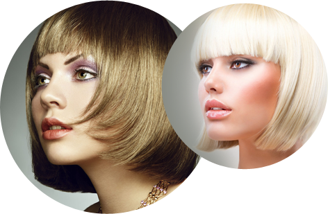 Various colors and style of wigs