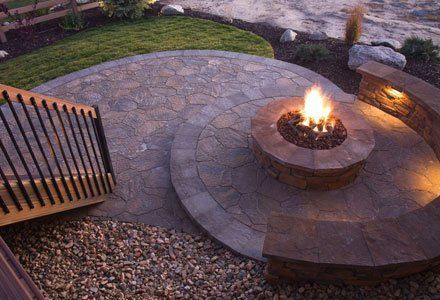 fire pit on a patio