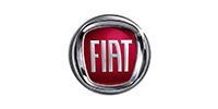 FIAT logo in red and chrome on a white background