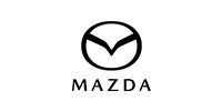 Mazda logo in black on a white background