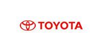 Toyota logo in red on a white background