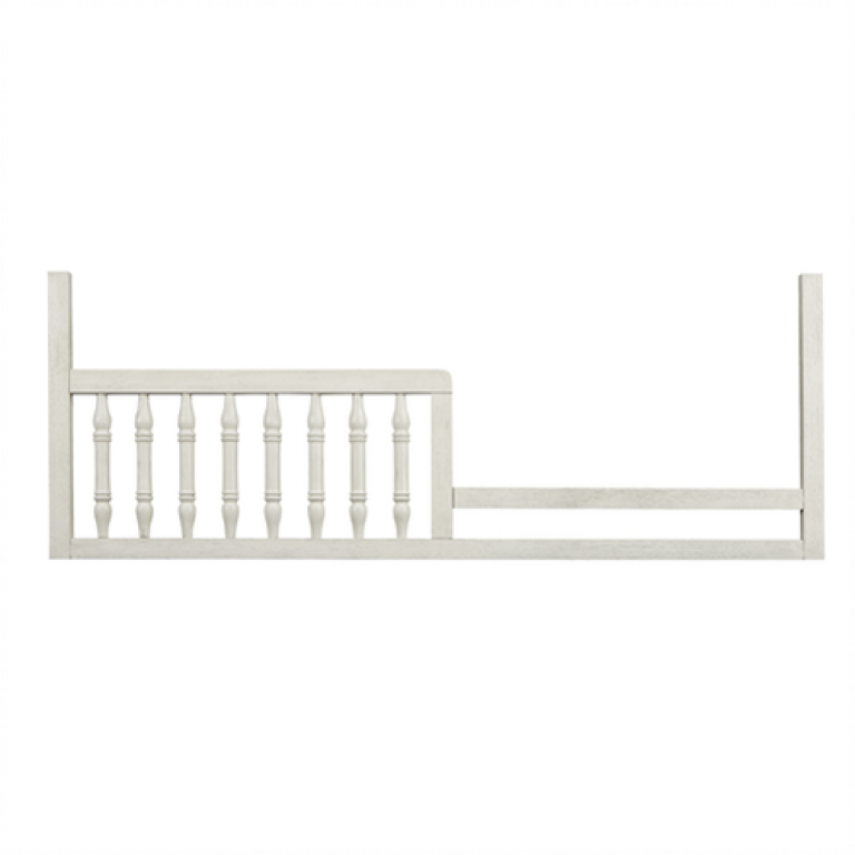 a white Kerrigan wooden toddler railing on a white background.