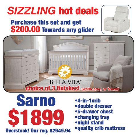 A sizzling hot deal for a bella vita nursery set