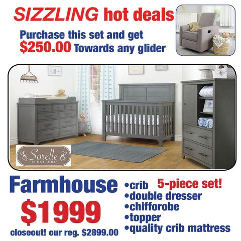 A sizzling hot deal for a farmhouse crib set