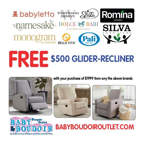 an advertisement for a free $500 glider recliner