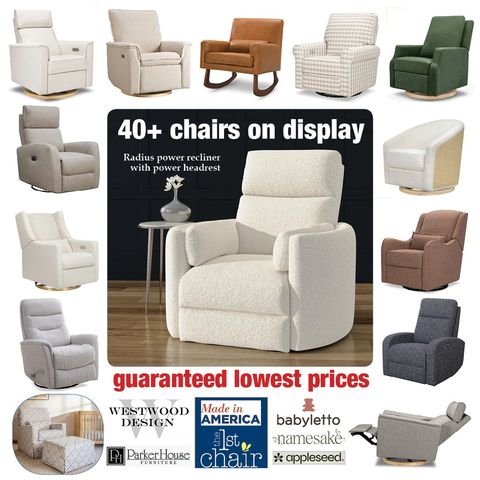 A display of 40+ chairs on display with guaranteed lowest prices