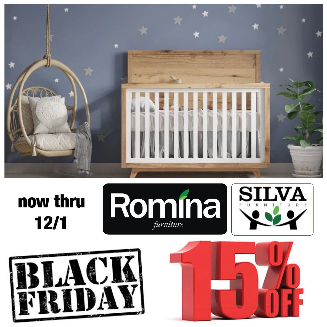 A Black Friday ad for Romina and Silva cribs