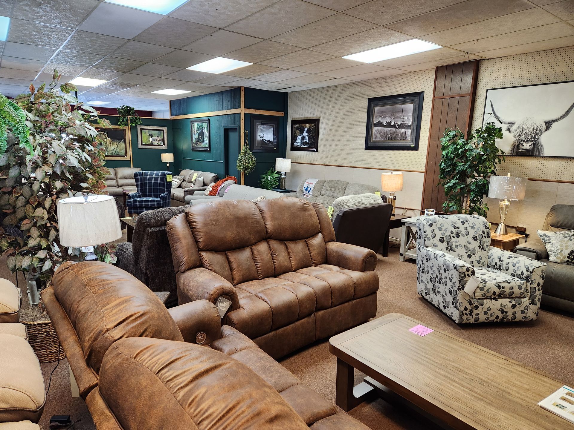 A living room filled with furniture and a couch.