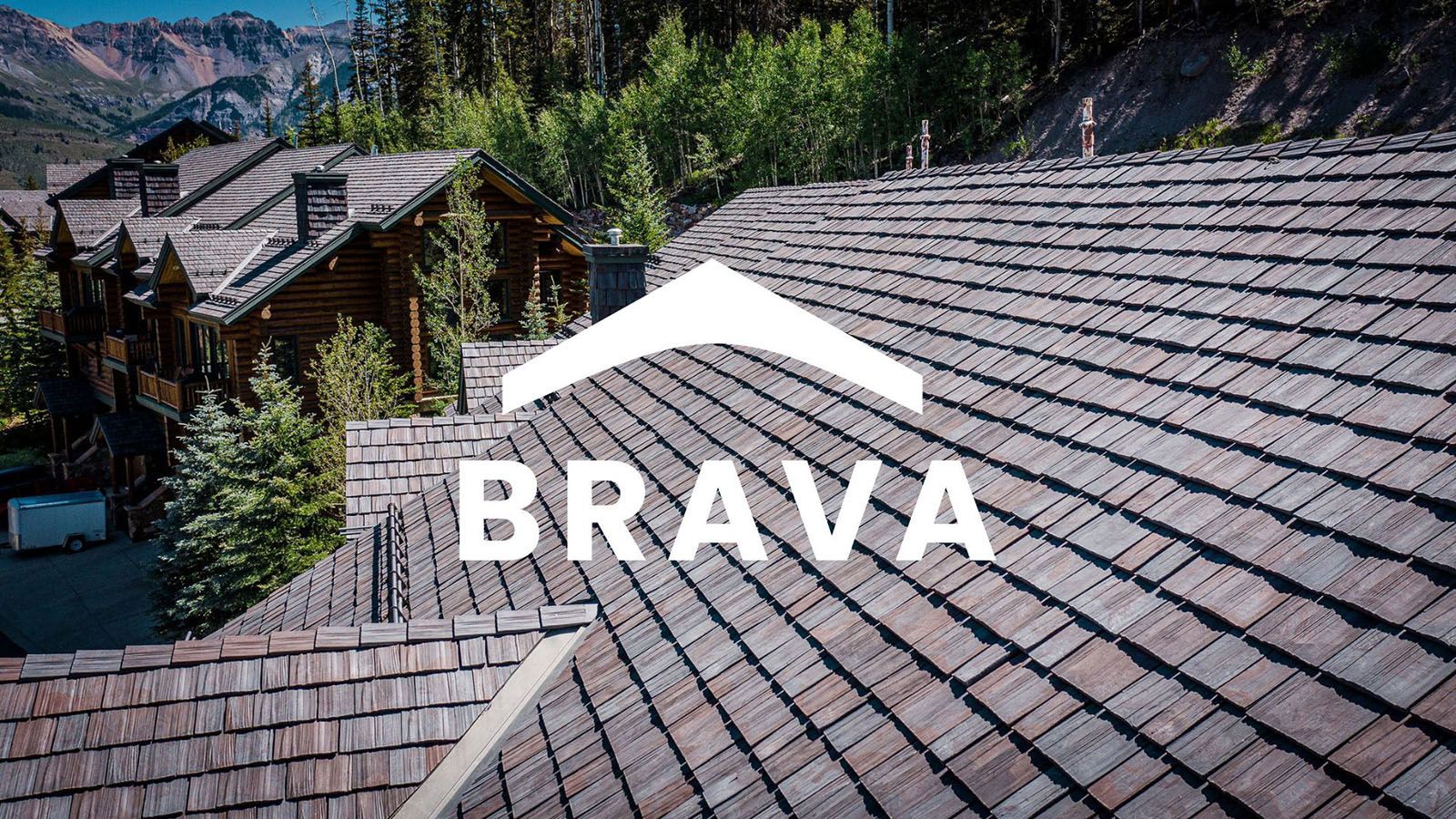 Elegant roof with BRAVA logo overlayed