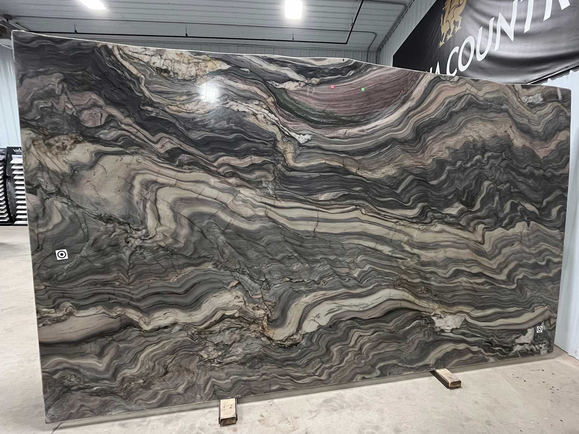 explosion blue polished quartzite