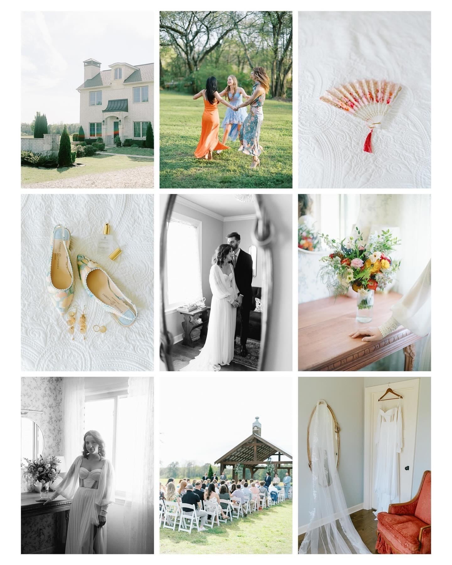 A collage of photos of a bride and groom getting ready for their wedding.