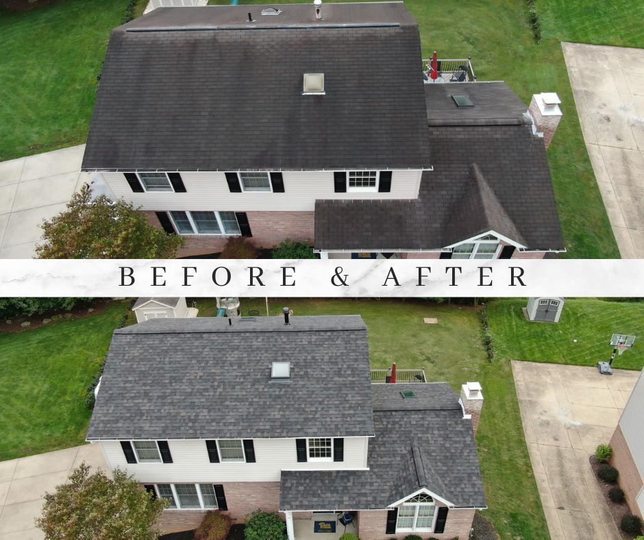 Before and after roof repair
