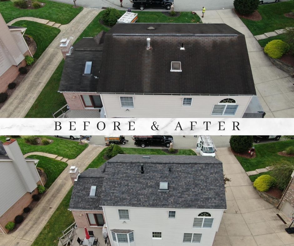 Before and after roof replacement