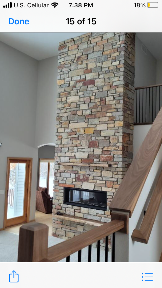 Stone design fireplace
