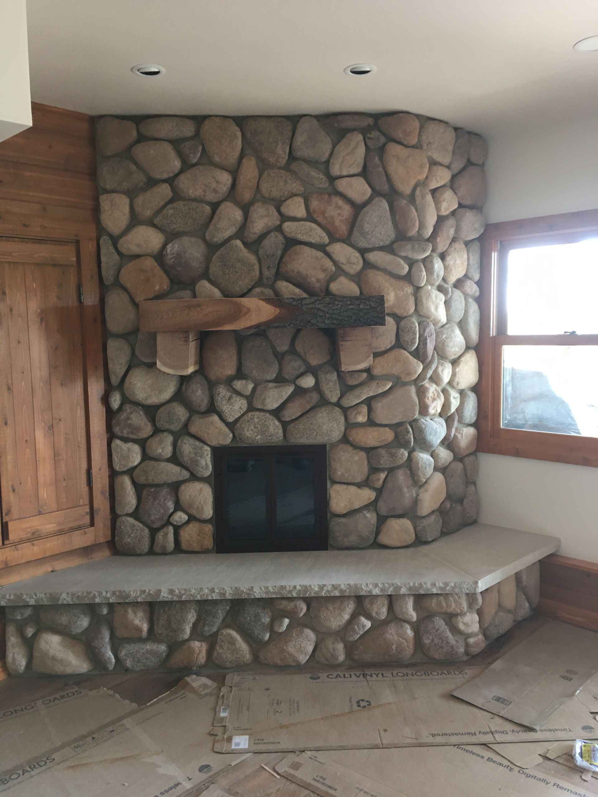 Nice fireplace stone design