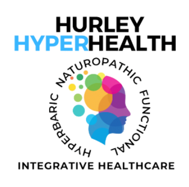 Logo for Hurley HyperHealth Integrative Healthcare, featuring a colorful brain-shaped icon and surrounding text.