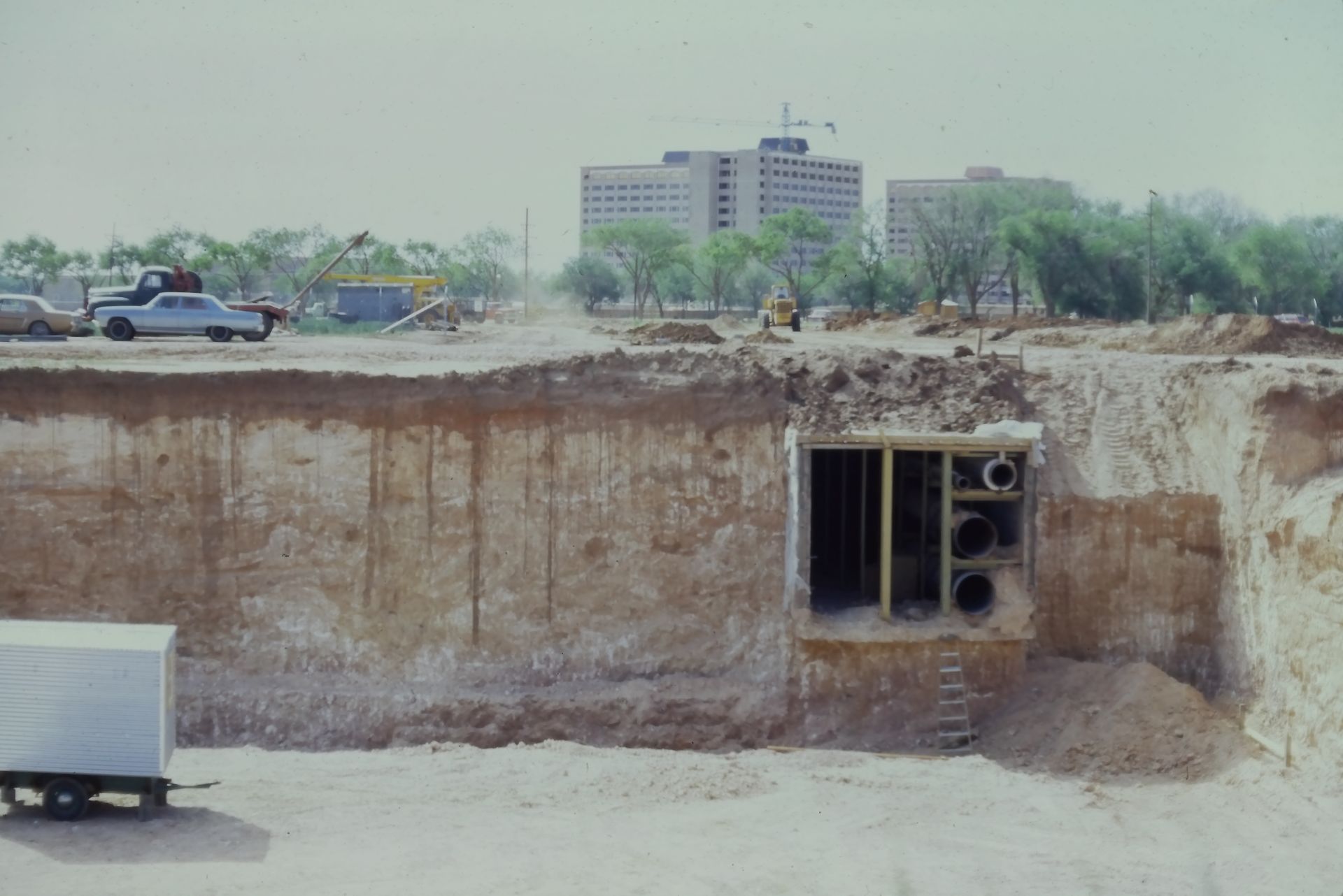 An aerial view of a city with lots of buildings