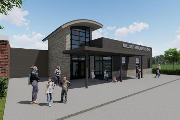 An artist 's impression of the millsap middle school
