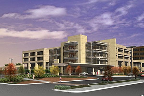 An artist 's impression of a large building with a lot of windows