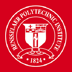 Rensselaer Polytechnic Institute logo: white crest and text on a red background.