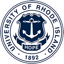 University of Rhode Island seal: Navy blue anchor and 