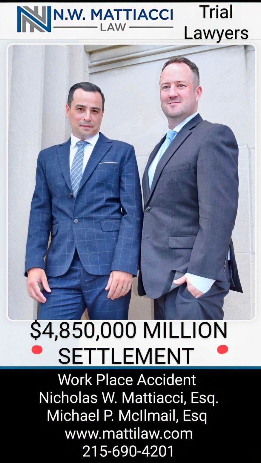 Two men in suits and ties are standing next to each other.