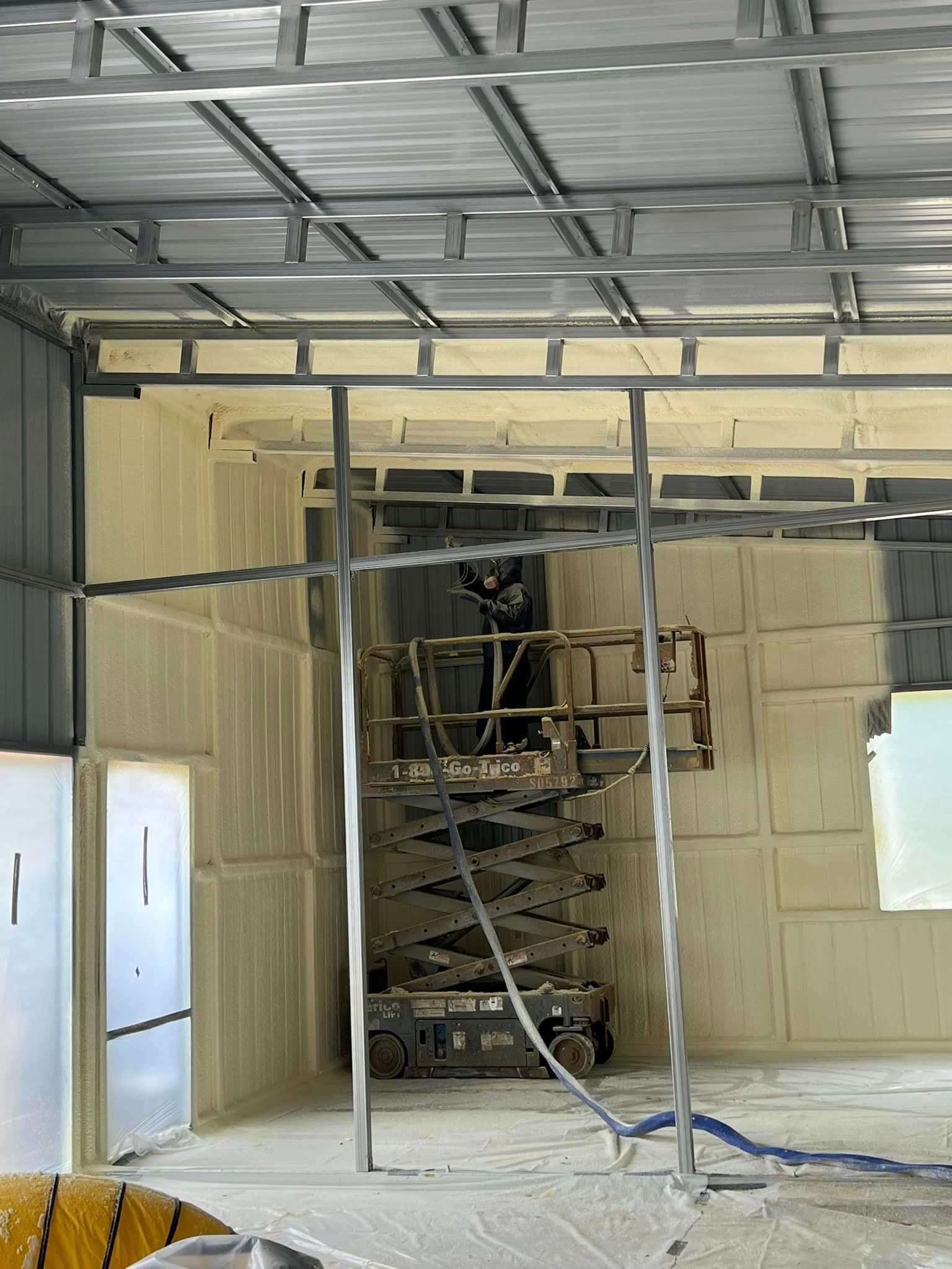 a room with a lot of foam on the walls and ceiling .