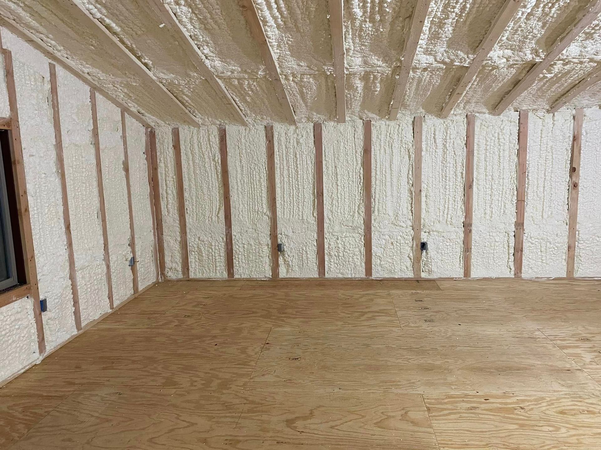 a room with a lot of foam on the walls and ceiling .