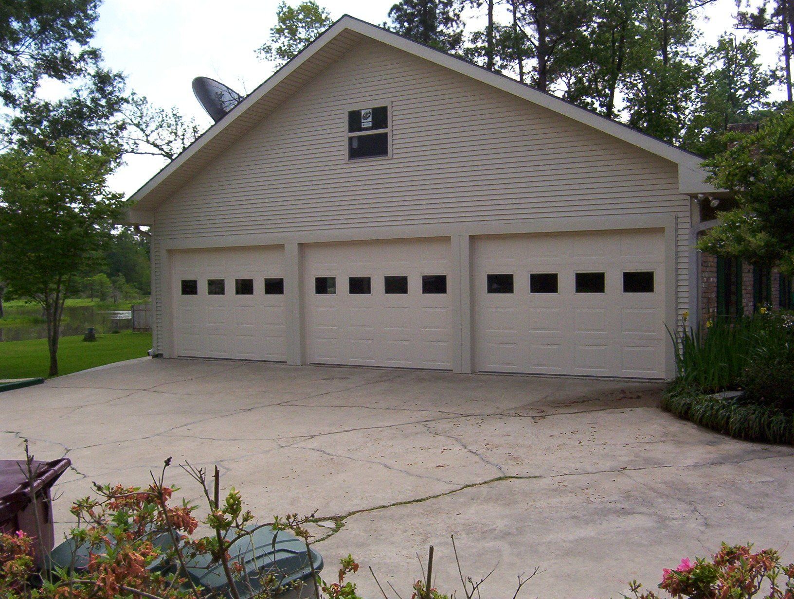 garage door and siding