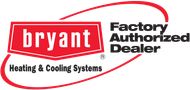 The Bryant factory authorized dealer logo for heating and cooling systems.