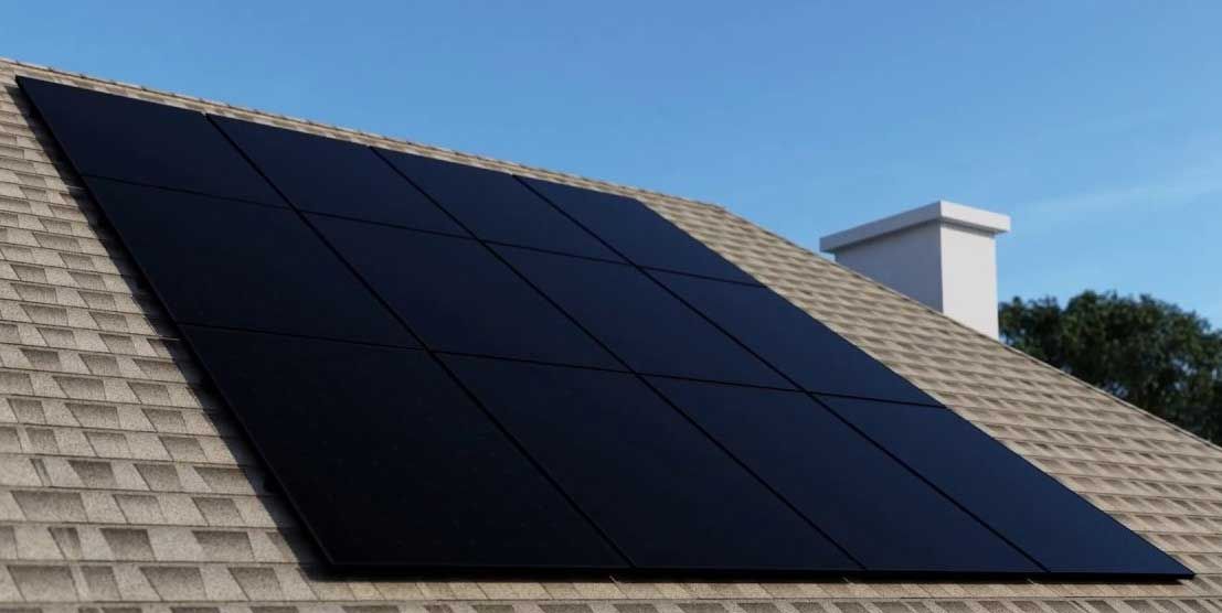 A roof with a lot of solar panels on it