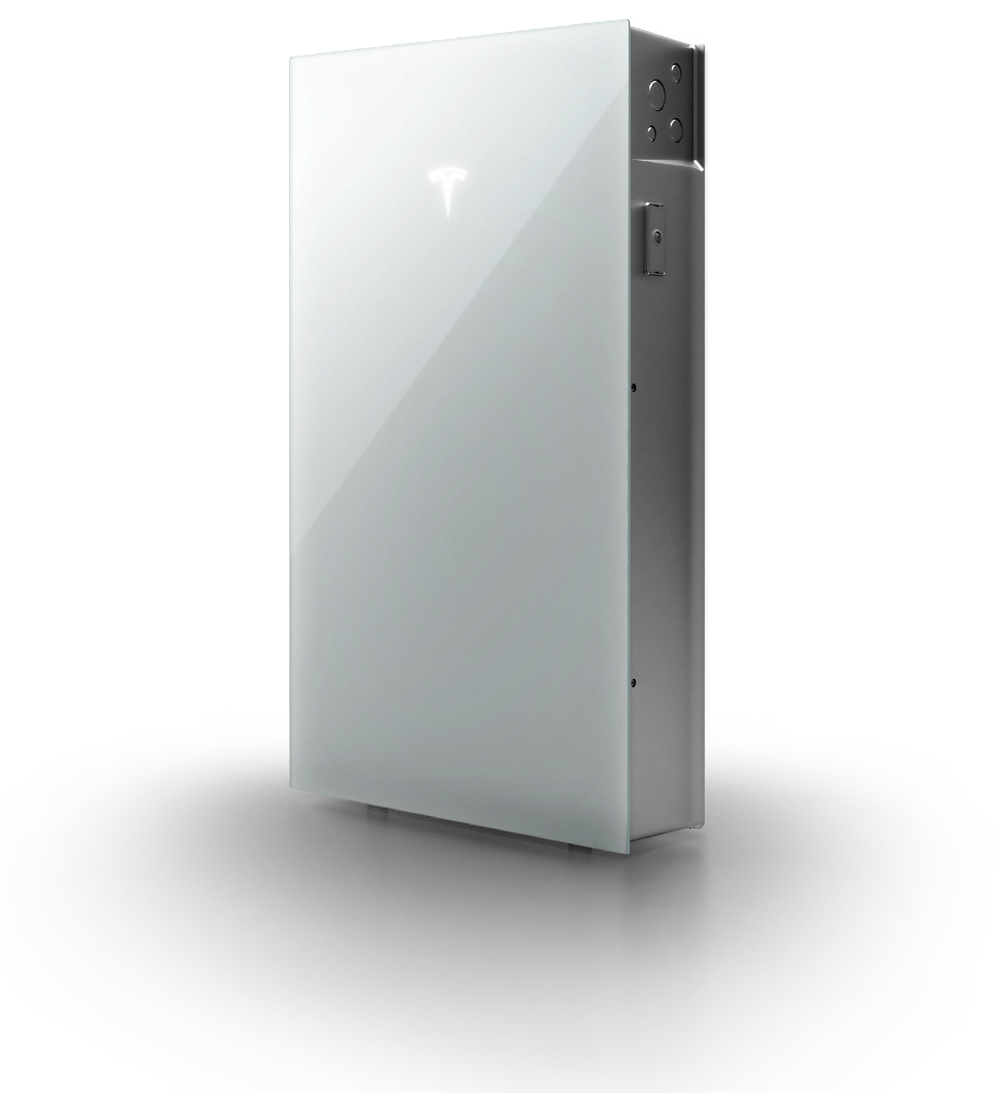 White Tesla Powerwall battery unit.