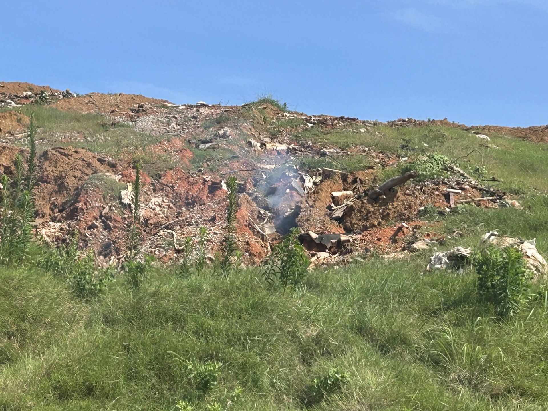 A hillside with a lot of grass and rocks on it.