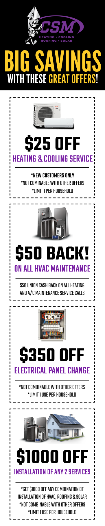 Coupons for HVAC services, offering discounts.