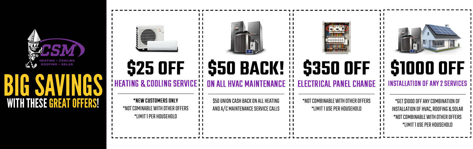 Coupons for HVAC services, offering discounts.
