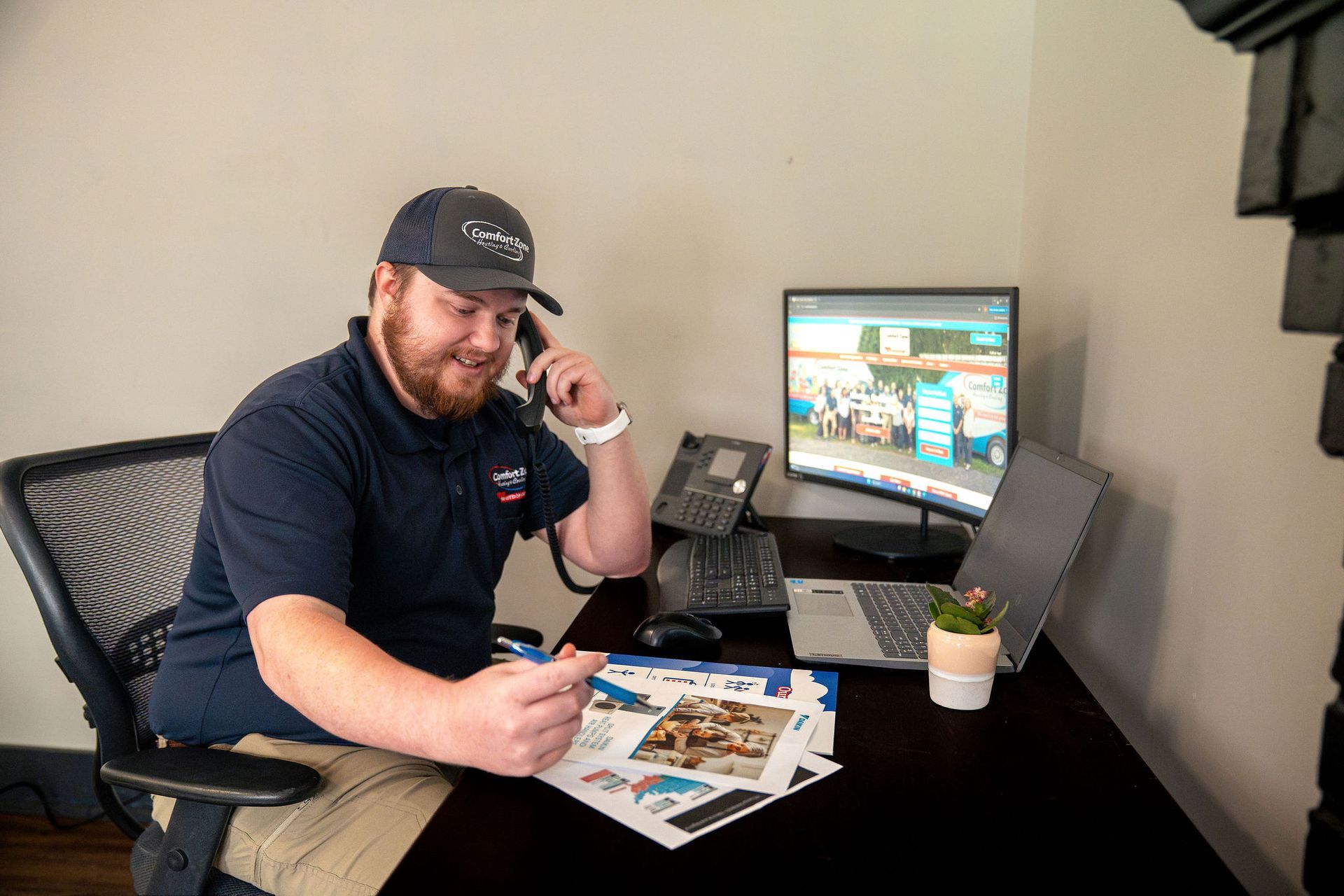 Logo for Comfort Zone Heating, Cooling, and Plumbing with the tagline,