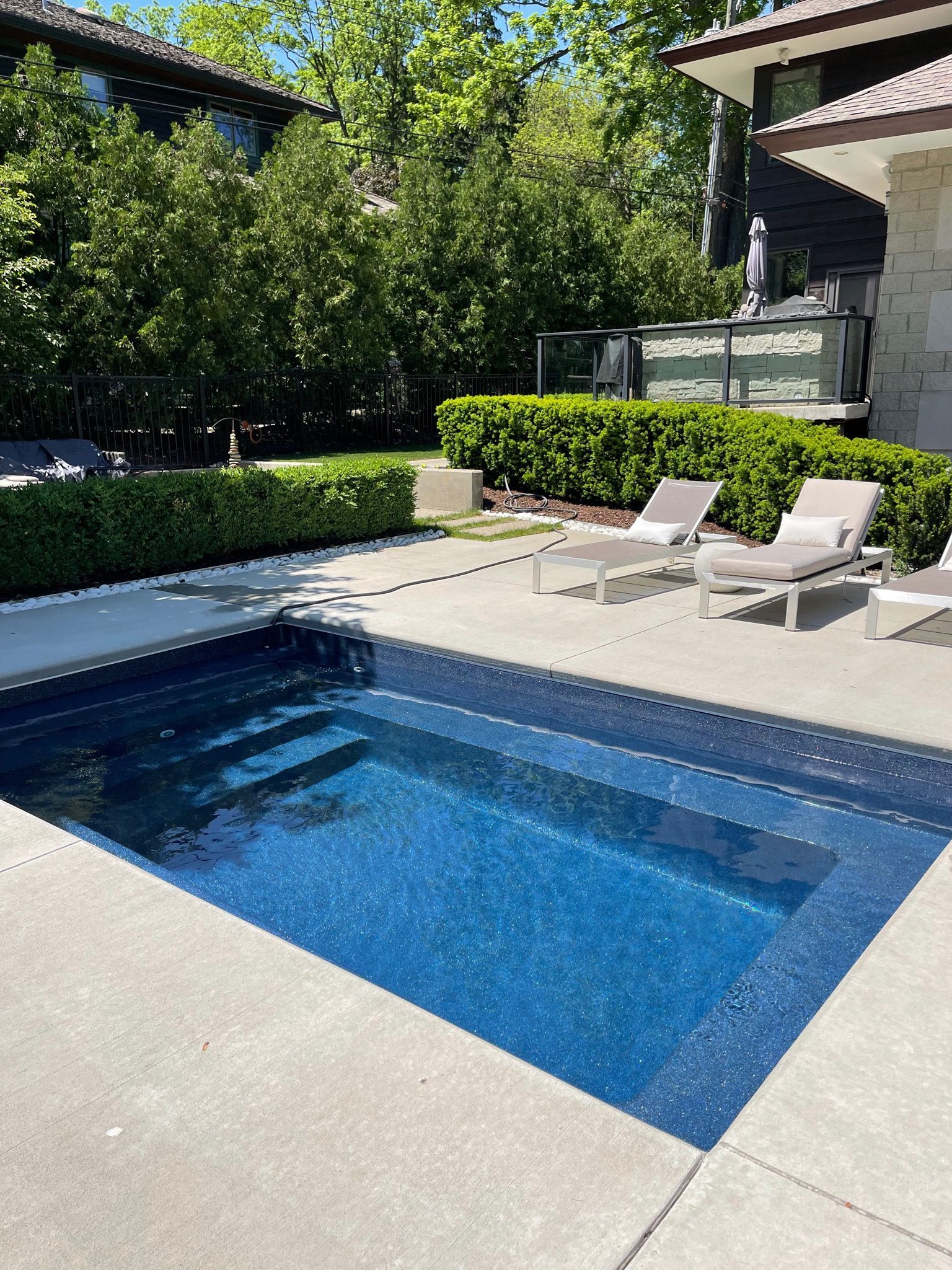 Exterior design showing pool