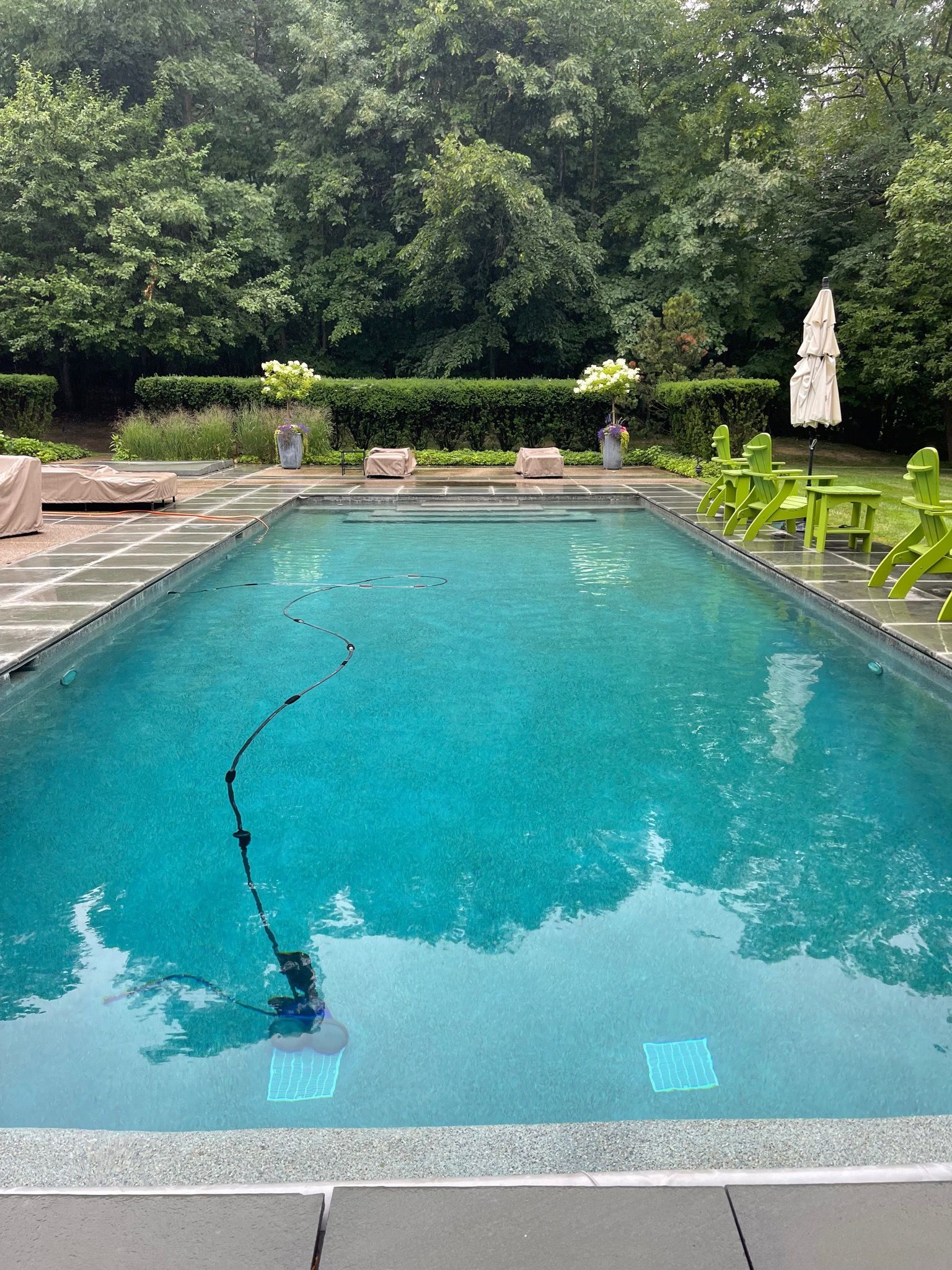 swimming pool with blue water