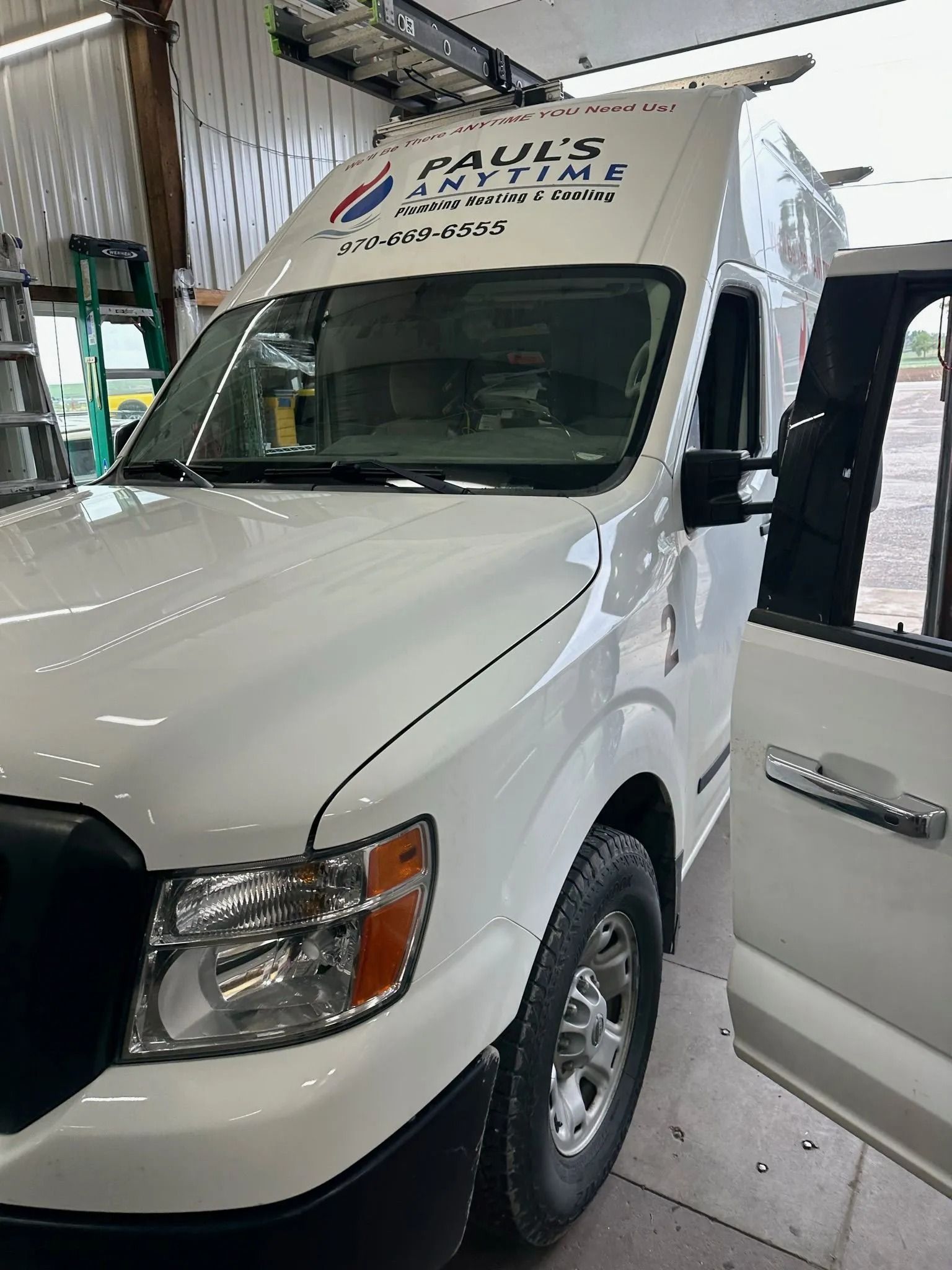 White work van with 