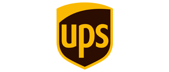 UPS logo: Yellow and brown shield with 