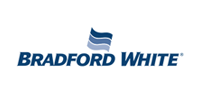 Bradford White logo featuring a blue wave design above the brand name in blue text.