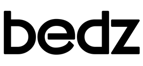 Black text "bedz" on a white background.
