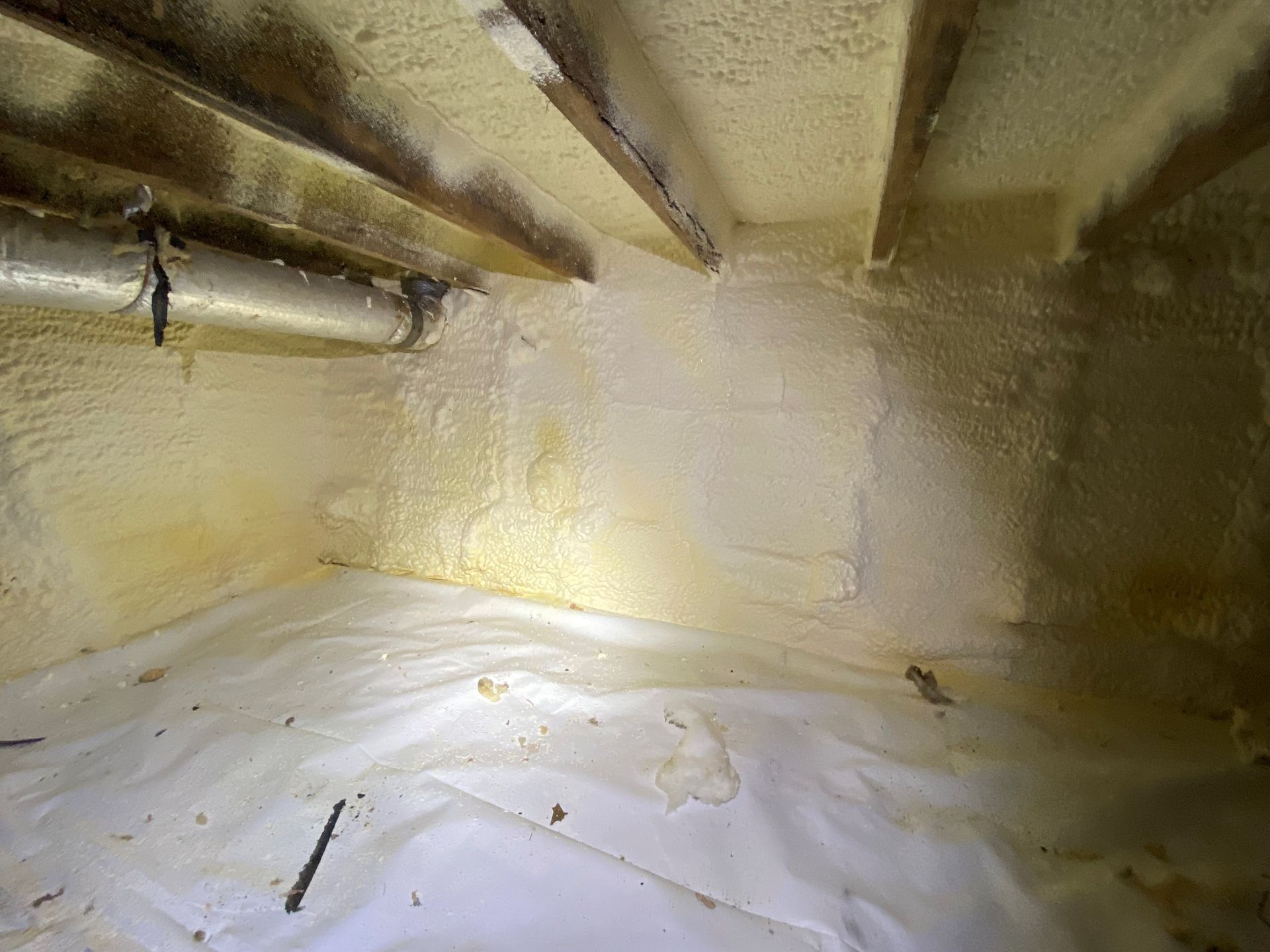 A room with a lot of foam on the walls and floor.