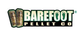 A logo for barefoot pellet co. is shown on a white background.