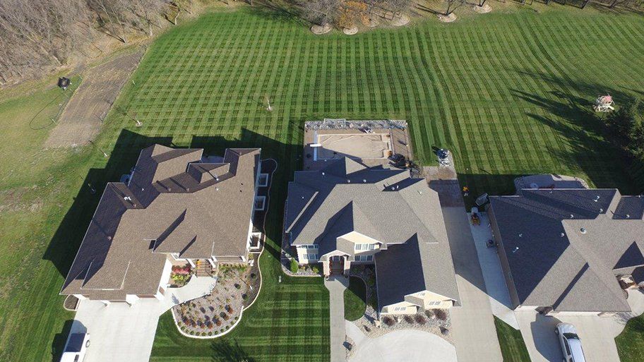 Big house and lawn grass